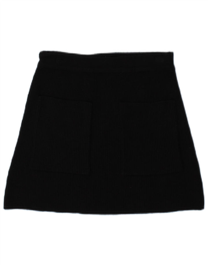 Zara ženska pletena mini suknja mala W26 crna viskoza