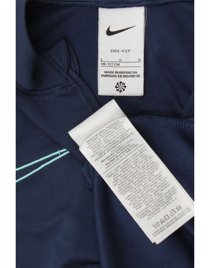 Nike Boys Dri Fit Pullover Trenirka Top 12-13 Years Large Navy Blue