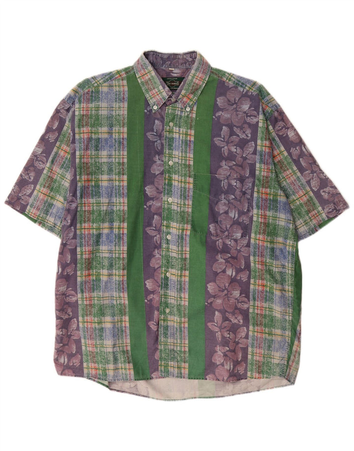 COLMAR Mens Short Sleeve Shirt Large Multicoloured Floral
