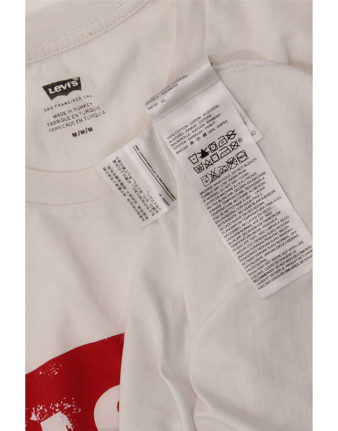 Levi's muška majica kratkih rukava srednje veličine, bijeli pamuk
