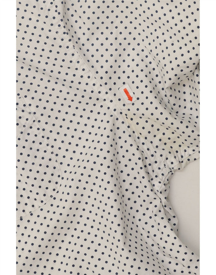 SCOTCH & SODA Mens Shirt Medium White Spotted Cotton Vintage Scotch & Soda and Second-Hand Scotch & Soda from Messina Hembry 