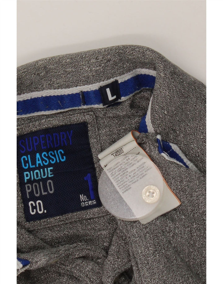 Superdry muška polo majica, veliki sivi flekasti pamuk