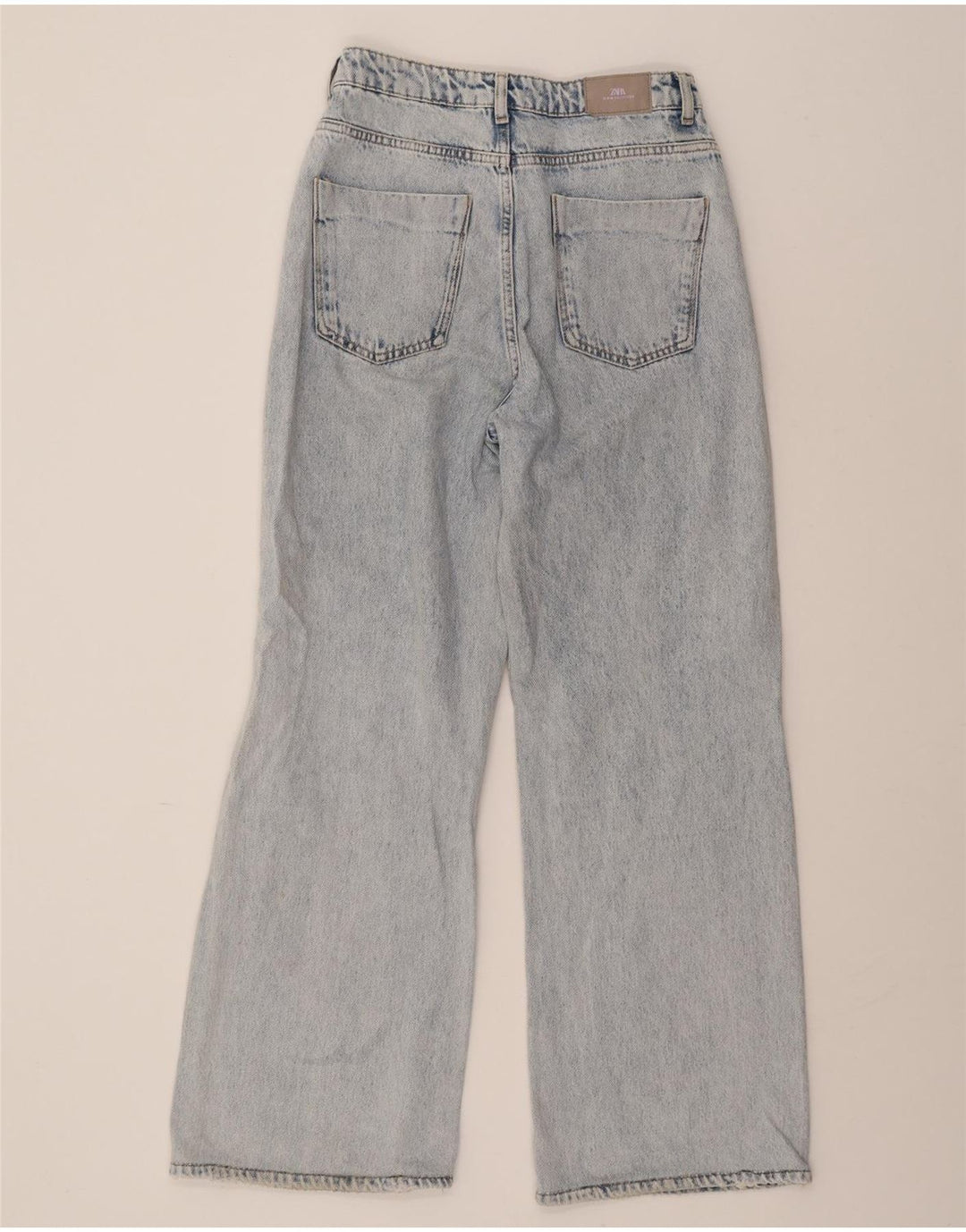 ZARA Womens High Rise Distressed Bootcut Jeans EU 38 Small W28 L29 Blue Vintage Zara and Second-Hand Zara from Messina Hembry 