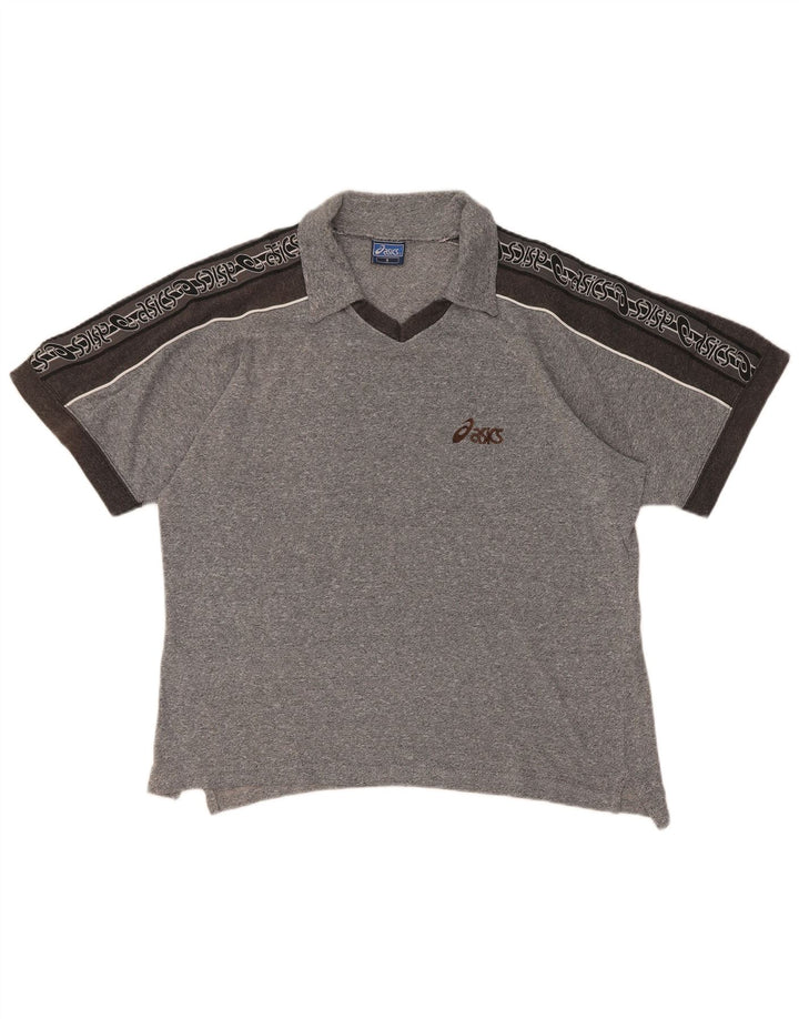 Asics muška grafička polo majica male sive boje