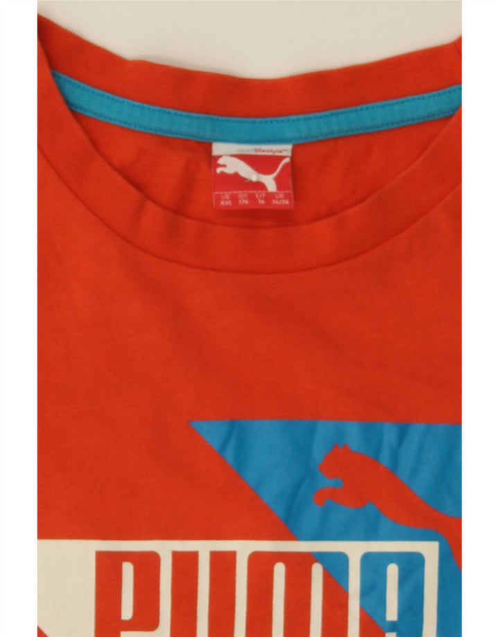 PUMA Boys Graphic T-Shirt Top 15-16 Years Orange Vintage Puma and Second-Hand Puma from Messina Hembry 