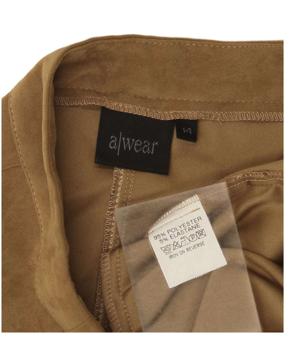 A WEAR Ženske ležerne hlače Bootcut UK 14 srednje W30 L32 Bež poliester