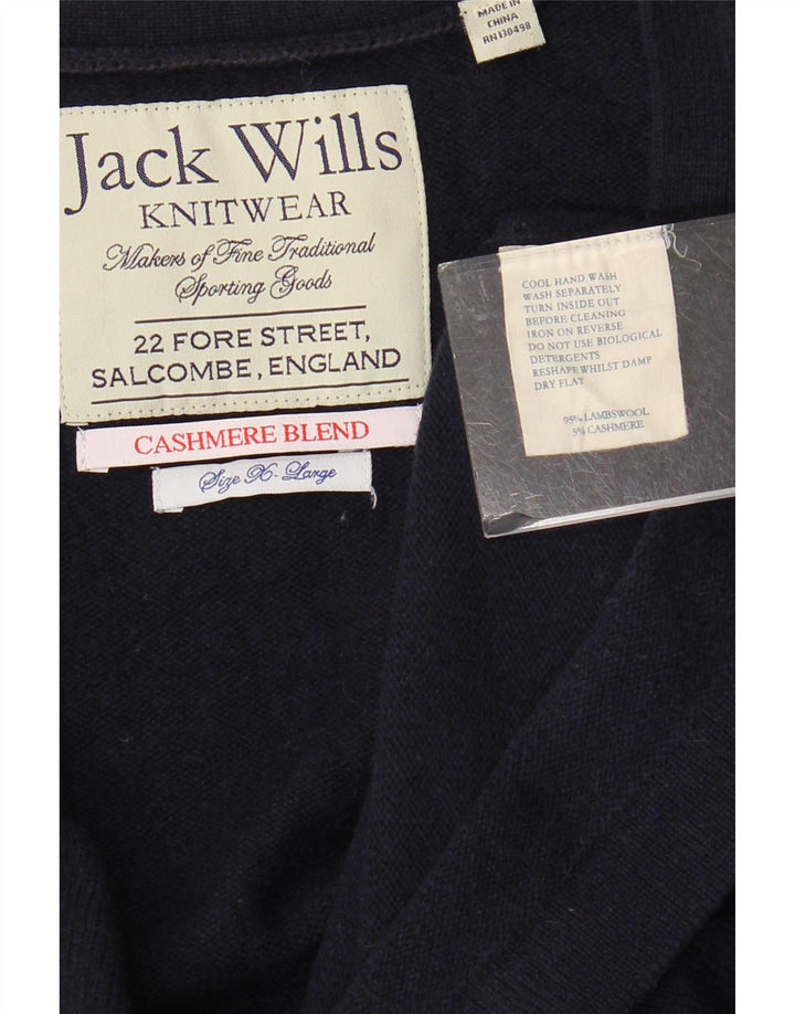 JACK WILLS Ženski kardigan pulover UK 18 XL tamnoplava janjeća vuna