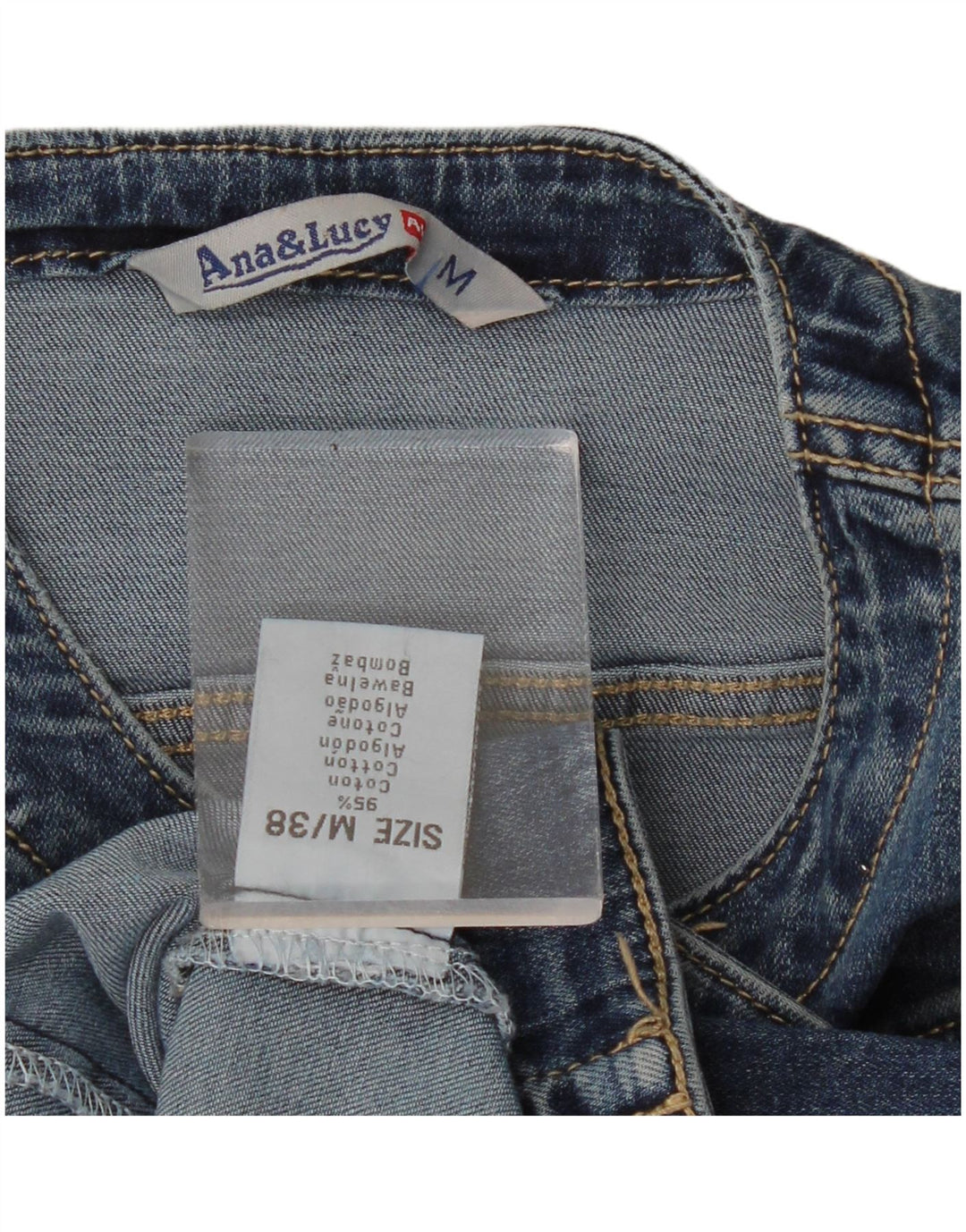 Vintage ženska crop traper jakna UK 12 srednje tamnoplavi pamuk