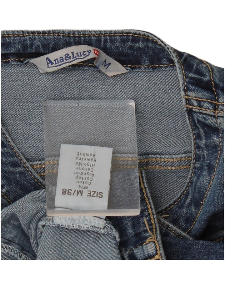 Vintage ženska crop traper jakna UK 12 srednje tamnoplavi pamuk