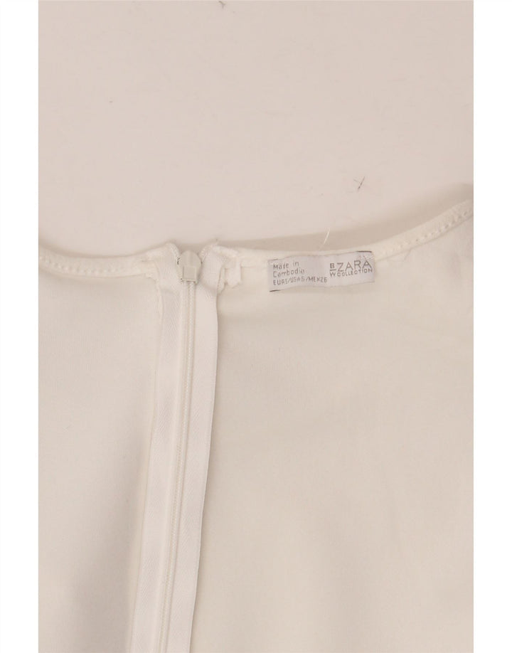 ZARA ženski kombinezon kratkih rukava UK 8 Small W28 bijeli