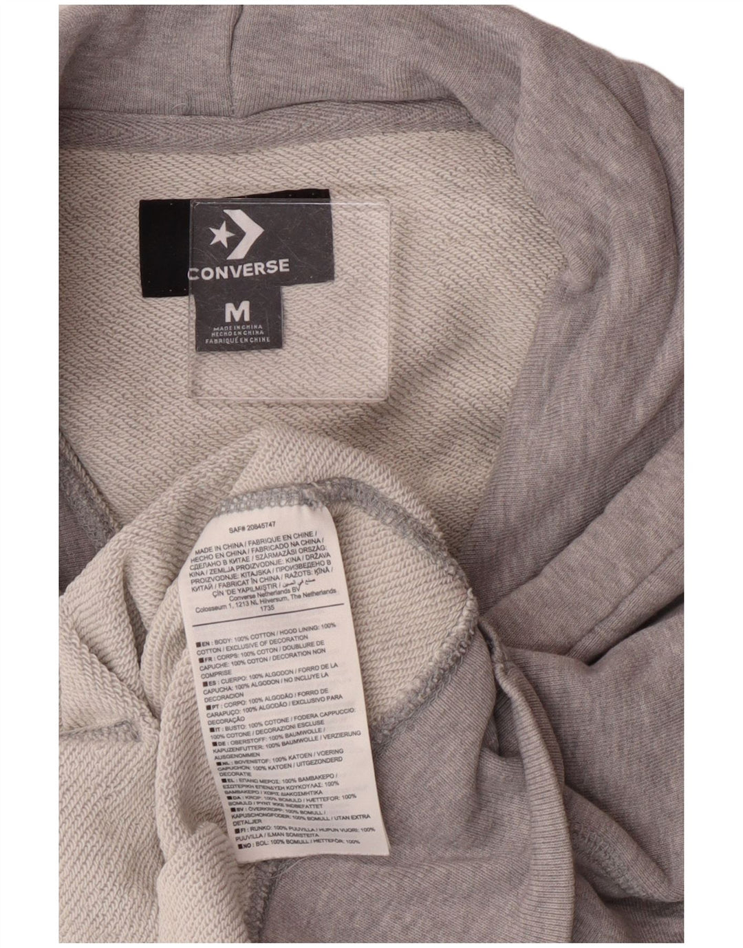 Converse ženski kratki džemperi s kapuljačom UK 14 srednje sivi pamuk