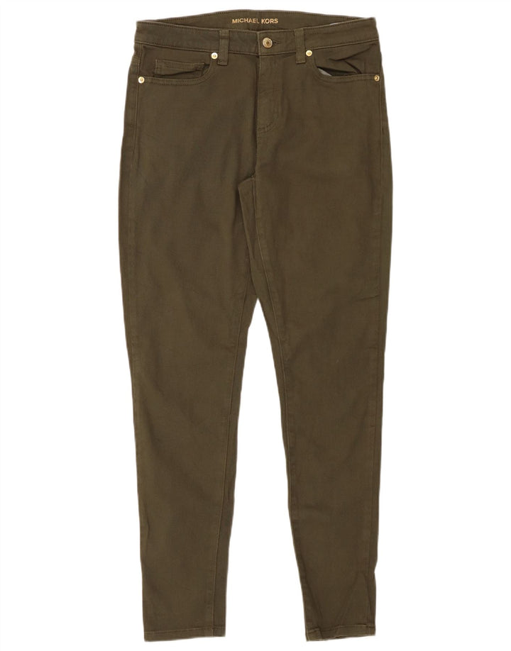 MICHAEL KORS Ženske uske ležerne hlače US 8 srednje W28 L29 Kaki