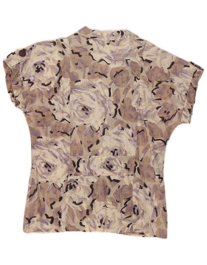 Vintage ženska košulja kratkih rukava bluza IT 42 srednje raznobojna cvjetna