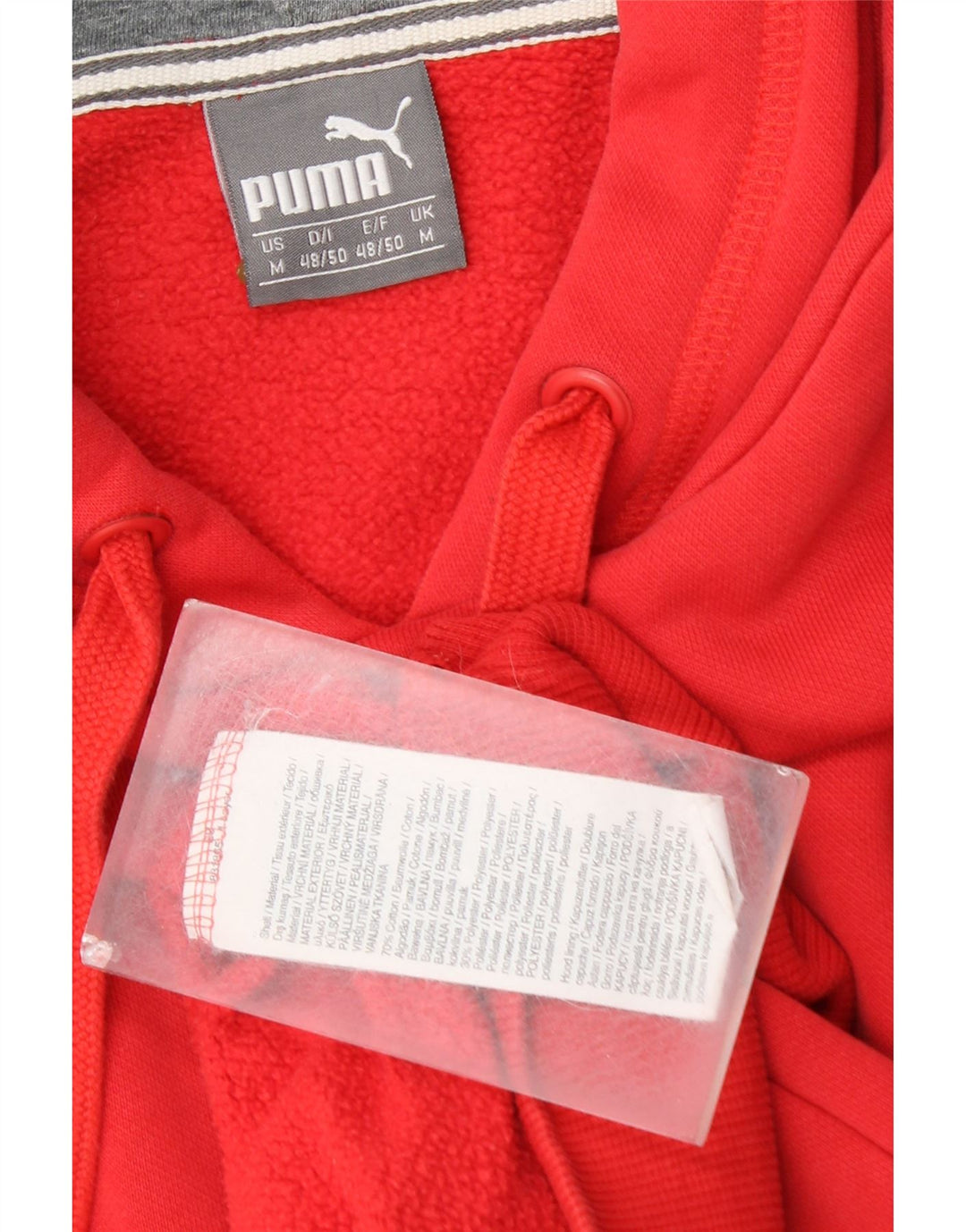Puma muška majica s kapuljačom, srednji crveni pamuk