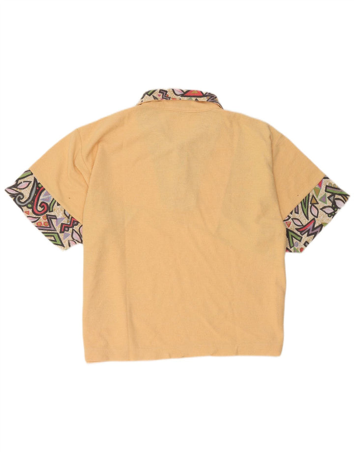 Vintage muška polo majica Srednje žuti geometrijski poliester