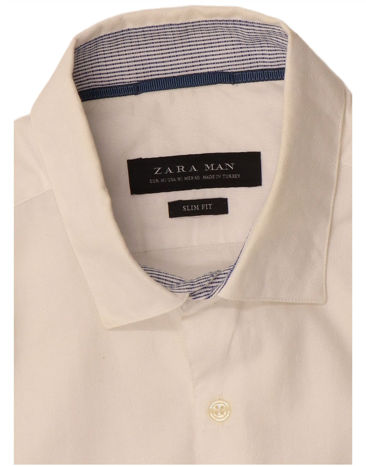 Zara muška uska košulja srednje bijele boje