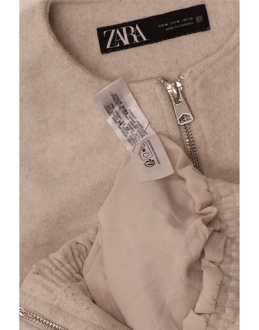 Zara ženska bomber jakna UK 14 srednje sivi poliester