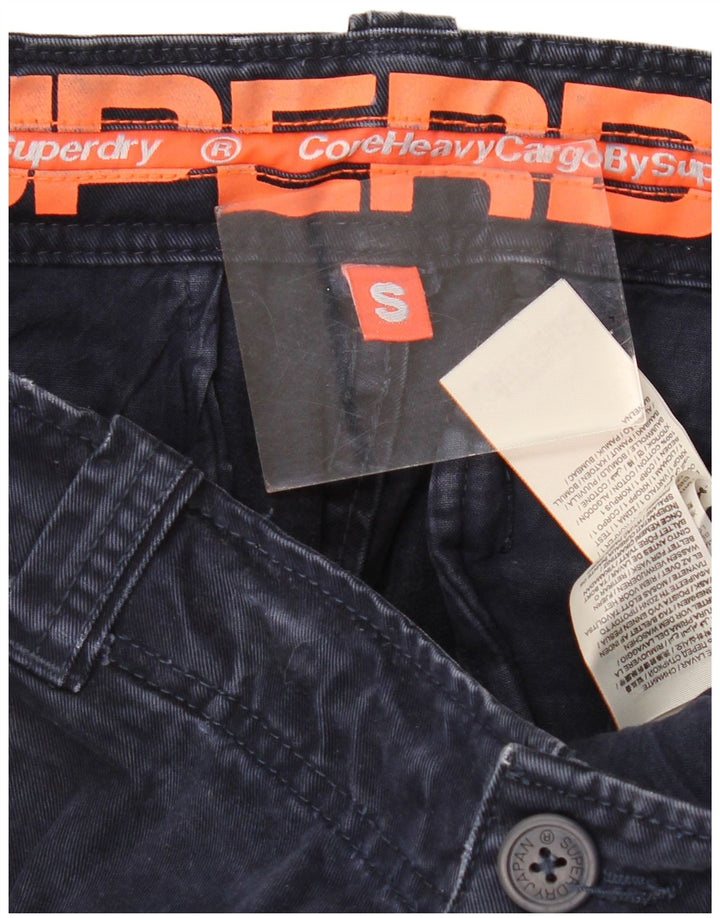 SUPERDRY Muške male kratke kargo hlače W29 tamnoplavi pamuk