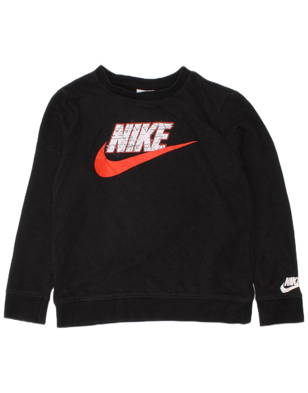 NIKE Boys Graphic Sweatshirt Džemper 6-7 Years Large Black