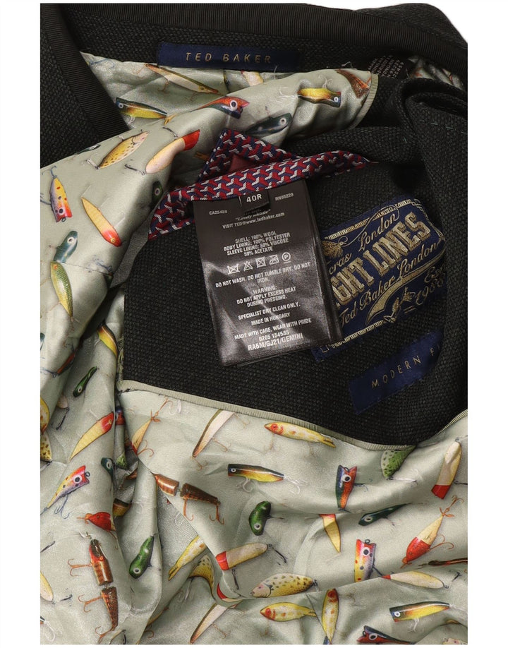 Ted Baker, muška moderna jakna s 2 gumba, velika zelena vunena jakna, veličina 40