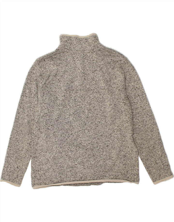 EDDIE BAUER Womens Button Neck Sweatshirt Jumper UK 16 Large Grey Flecked Vintage Eddie Bauer and Second-Hand Eddie Bauer from Messina Hembry 