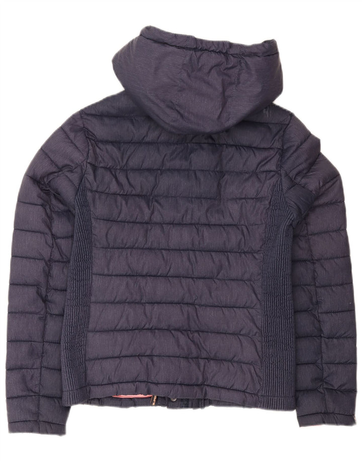 Superdry ženska podstavljena jakna s kapuljačom UK 14 veliki tamnoplavi poliester