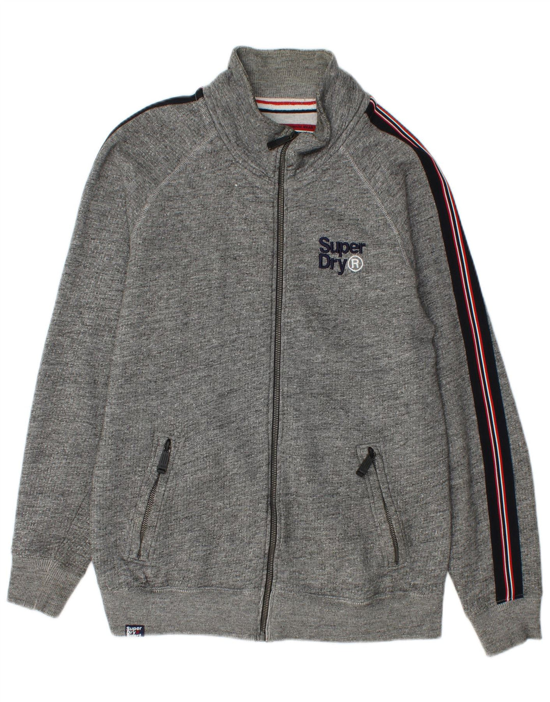 SUPERDRY muška trenirka, gornja jakna srednje sive boje, pamuk