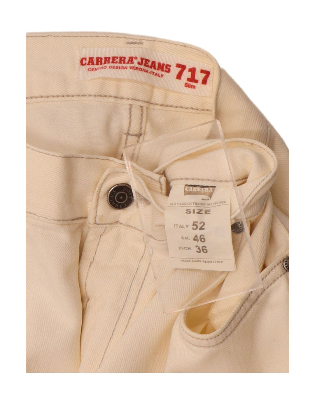 CARRERA Mens 717 Slim Jeans W36 L29 Beige Cotton Vintage Carrera and Second-Hand Carrera from Messina Hembry 
