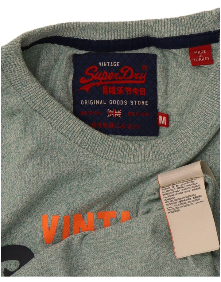 SUPERDRY muška majica kratkih rukava s grafičkim motivima, srednji zeleni flekasti pamuk