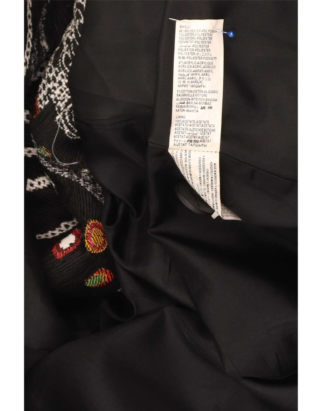 Desigual ženski kaput s apstraktnim uzorkom EU 46 XL crni cvjetni poliester