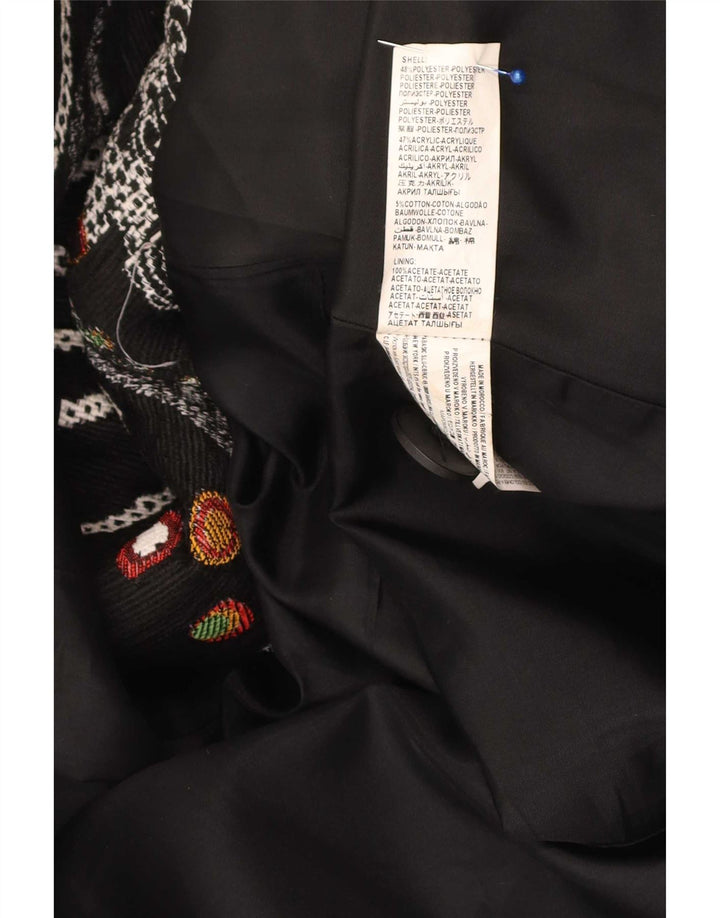 Desigual ženski kaput s apstraktnim uzorkom EU 46 XL crni cvjetni poliester
