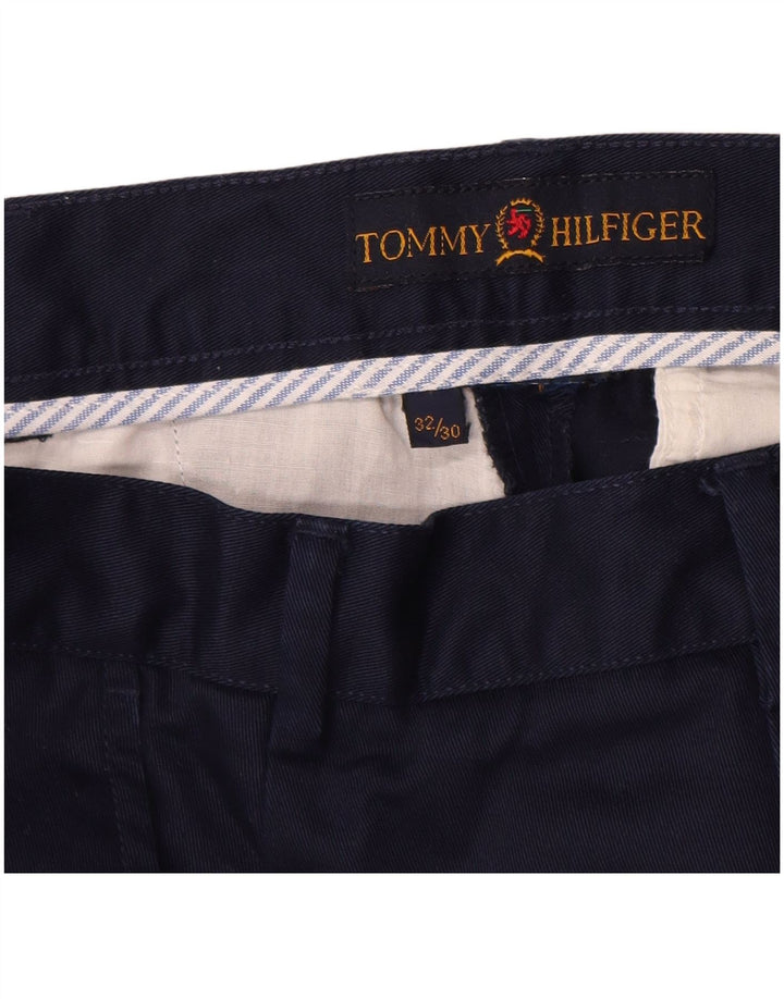 TOMMY HILFIGER Muške ravne chino hlače W32 L30 tamnoplave
