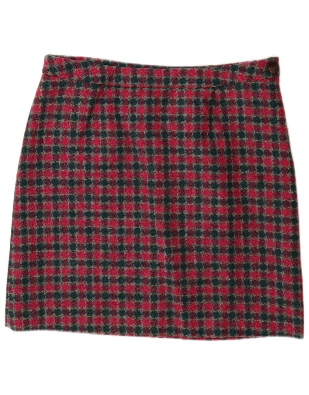 LAURA ASHLEY Ženska mini suknja UK 16 velika W36 raznobojna točkasta vuna