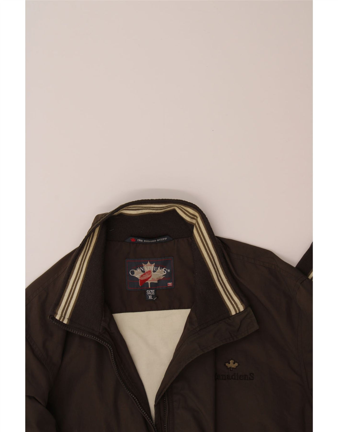 CANADIENS Mens Bomber Jacket UK 42 XL Khaki Cotton Vintage Canadiens and Second-Hand Canadiens from Messina Hembry 
