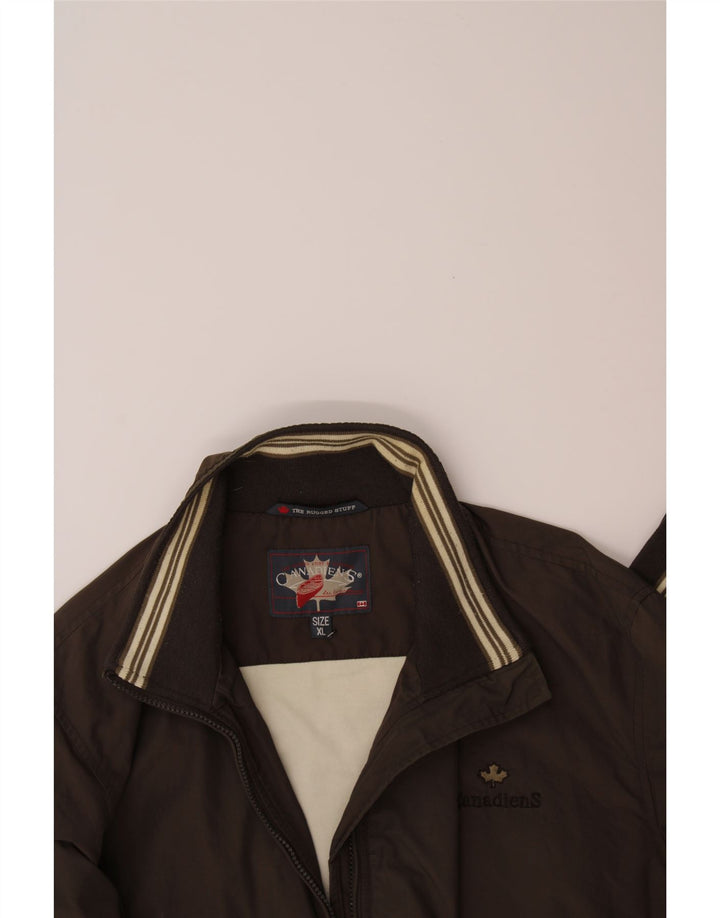 CANADIENS Mens Bomber Jacket UK 42 XL Khaki Cotton Vintage Canadiens and Second-Hand Canadiens from Messina Hembry 