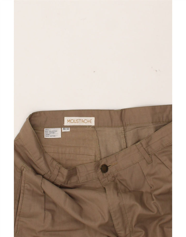 VINTAGE Mens Pegged Chino Trousers W32 L29 Brown Polyester Vintage Vintage and Second-Hand Vintage from Messina Hembry 