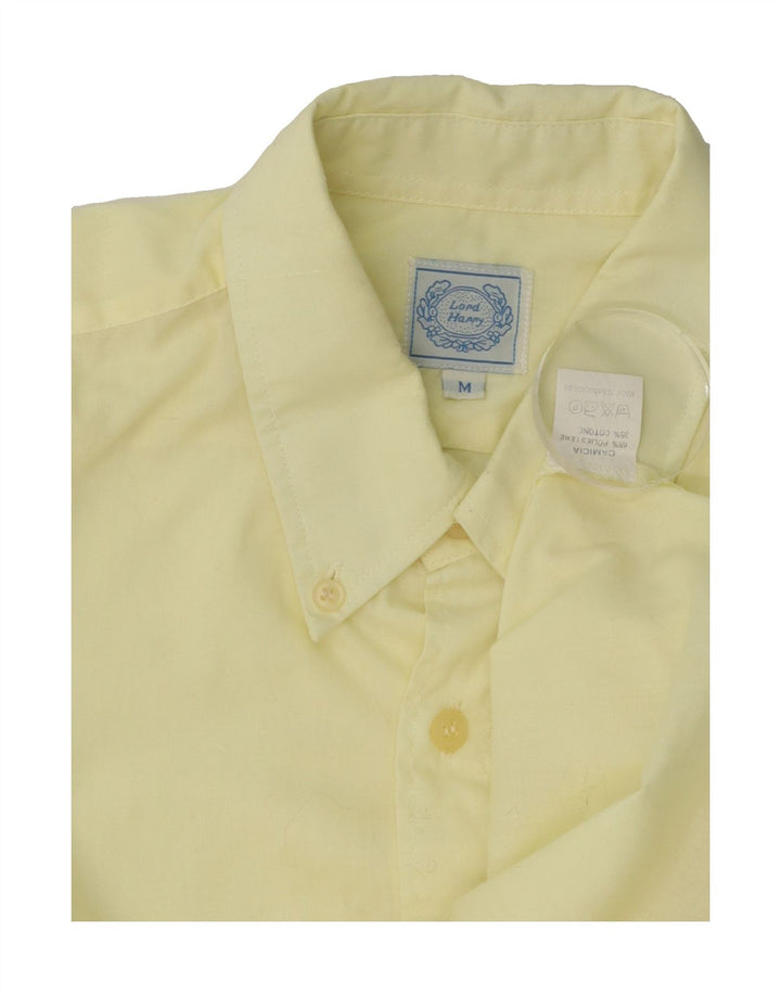 VINTAGE Mens Shirt Medium Yellow Polyester Vintage Vintage and Second-Hand Vintage from Messina Hembry 