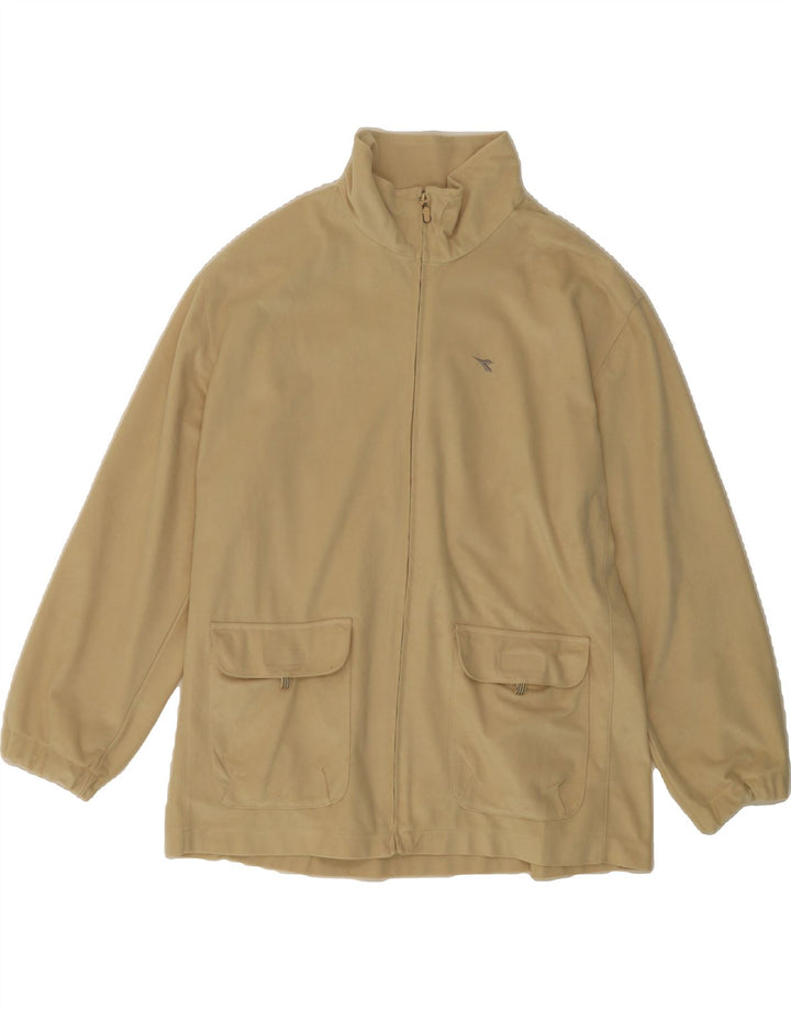 DIADORA Mens Fleece Jacket UK 42 XL Beige Polyester Vintage Diadora and Second-Hand Diadora from Messina Hembry 