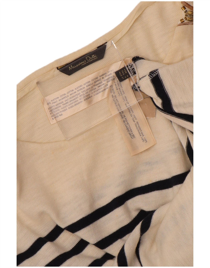 Ženska majica Massimo Dutti s 3/4 rukavima UK 12, pamuk srednje bijele pruge