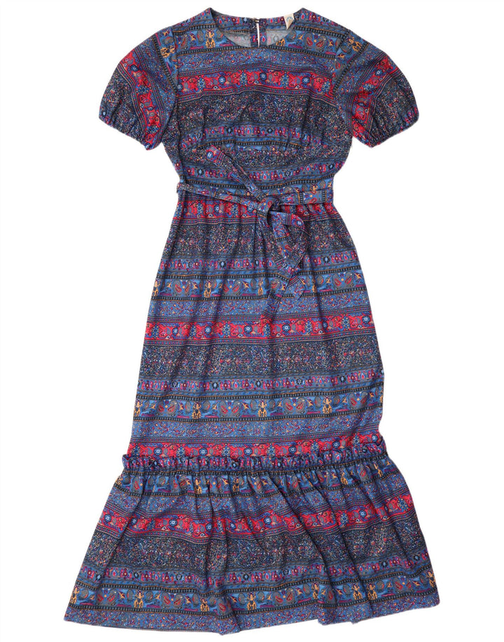 VINTAGE ženska maksi haljina UK 12 Srednji višebojni paisley