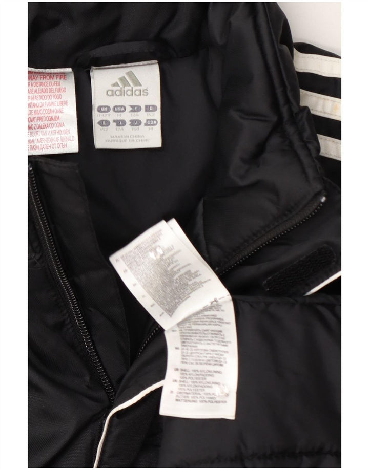 Podstavljena jakna Adidas za dječake 11-12 godina, crni najlon