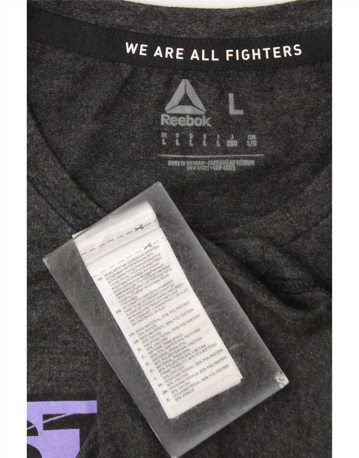 Reebok muška majica s grafičkim motivima, veliki sivi poliester