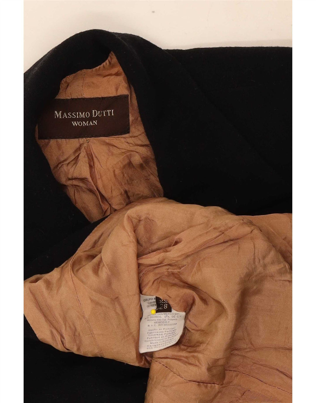 Ženska jakna s 4 gumba Massimo Dutti, mala crna vunena jakna EU 38