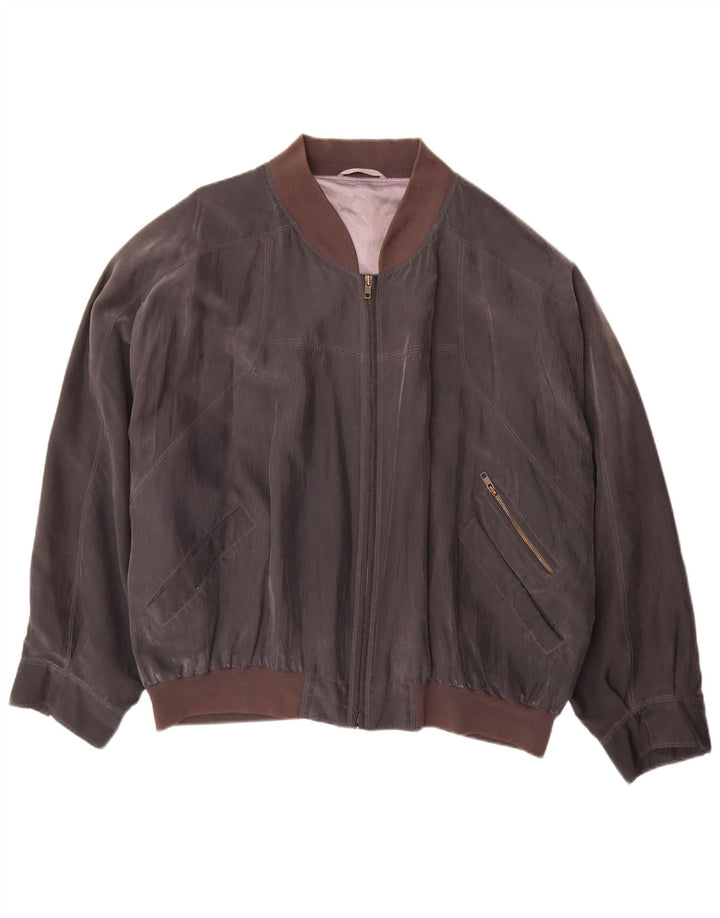 Vintage muška bomber jakna UK 42 XL smeđa svila