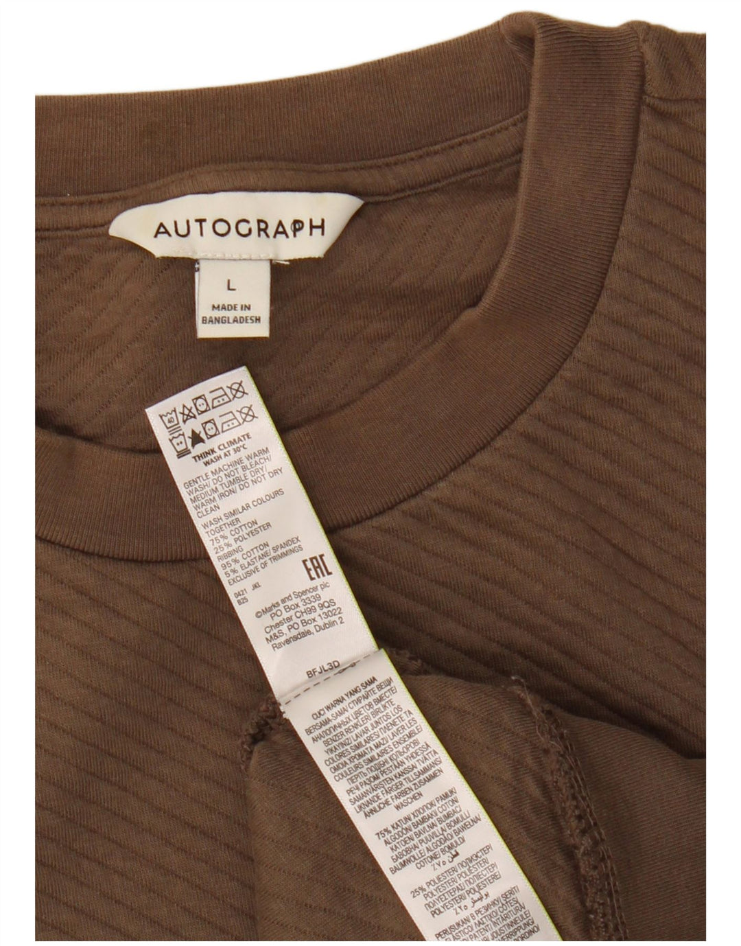 Marks & Spencer muška majica s autogramom, veliki smeđi pamuk