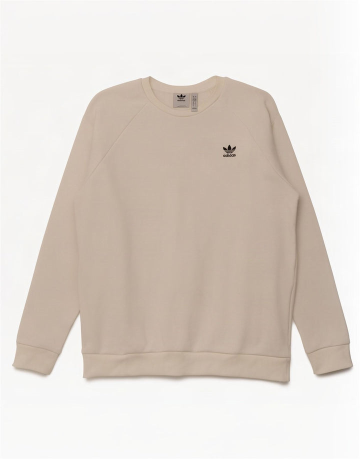 Veliki bijeli pamučni muški džemper Adidas