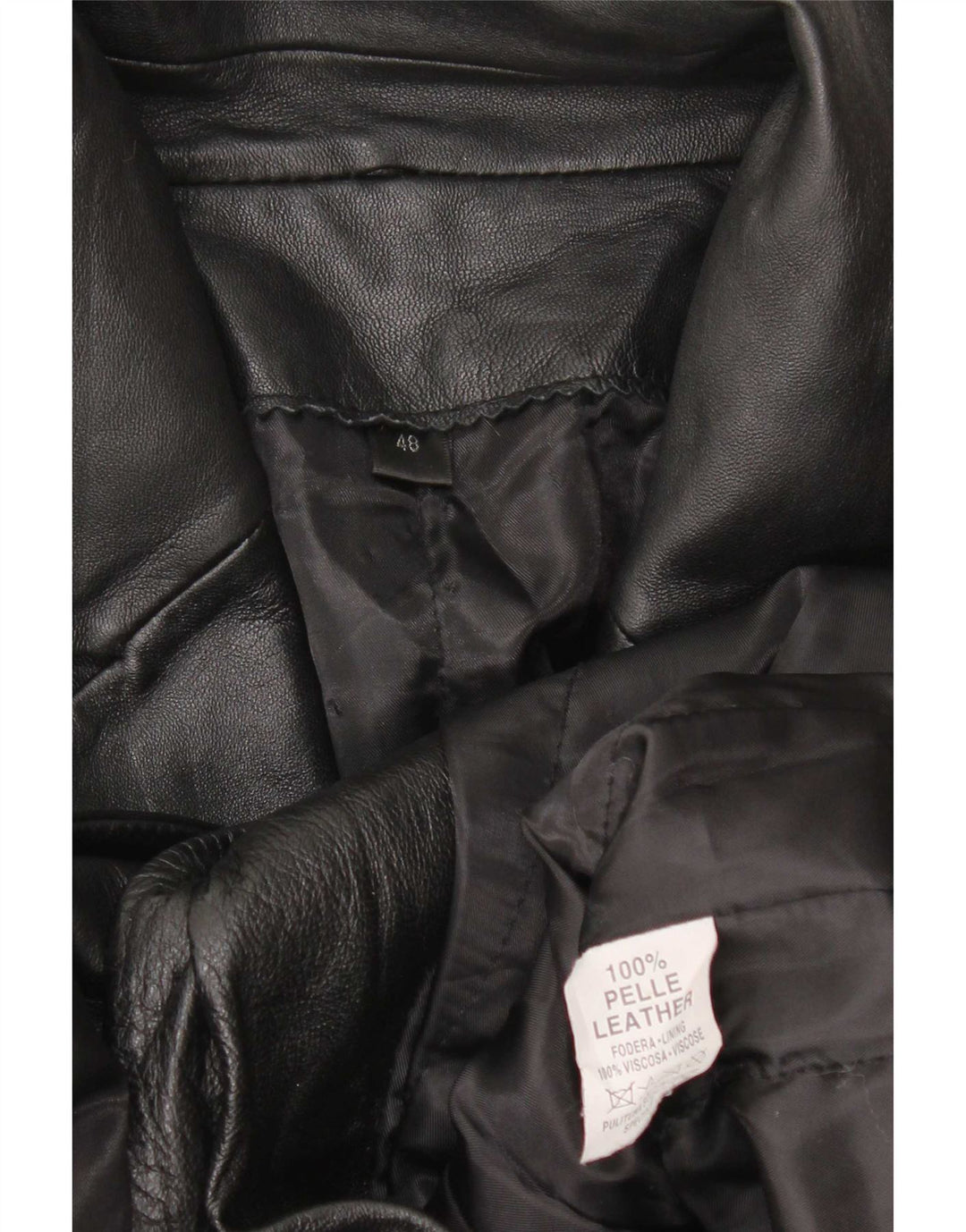 Vintage ženski kožni kaput IT 48 XL crni