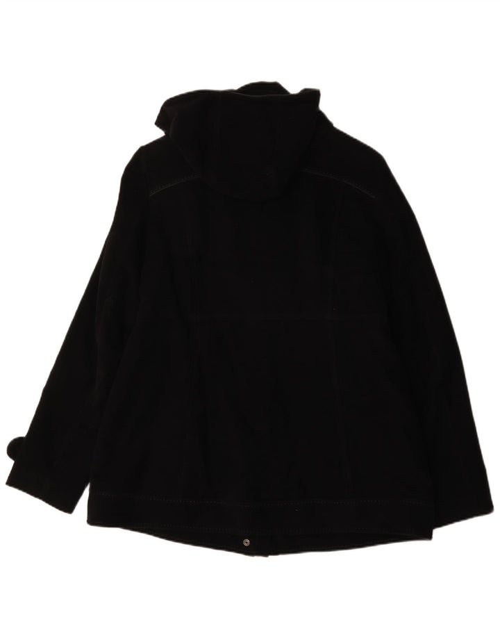 GEOX ženski Respira Duffle Coat UK 12 srednje crni pamuk