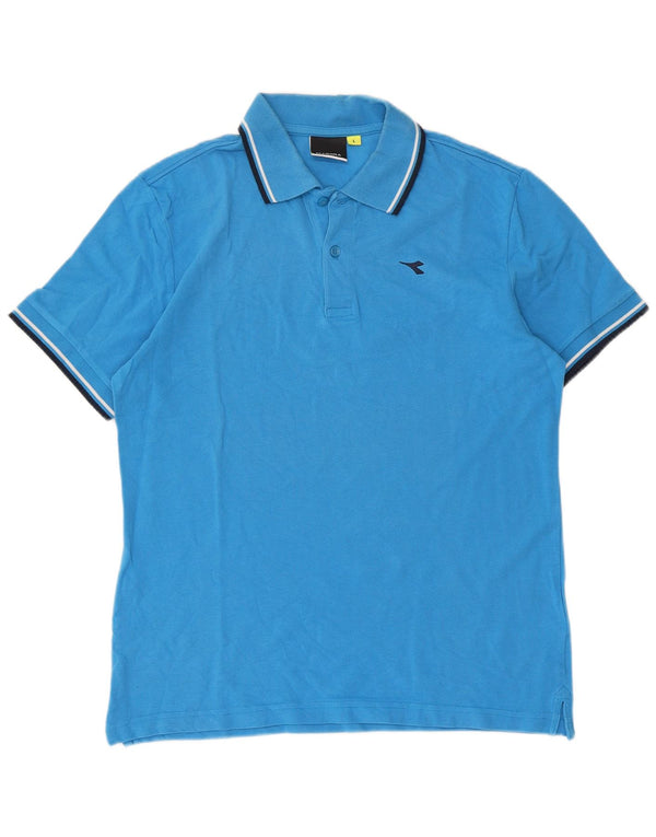 Diadora muška polo majica s velikim plavim prugama, pamuk