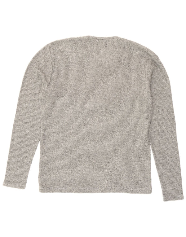 Zara Mens Top Long Sleeve Small Grey Flecked Cotton